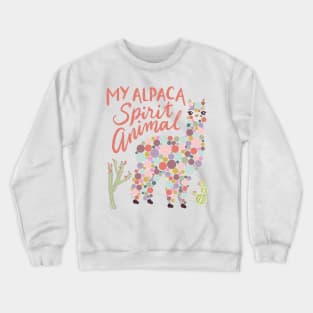 My Alpaca Spirit Animal Colorful Circles Desert Cactus Crewneck Sweatshirt